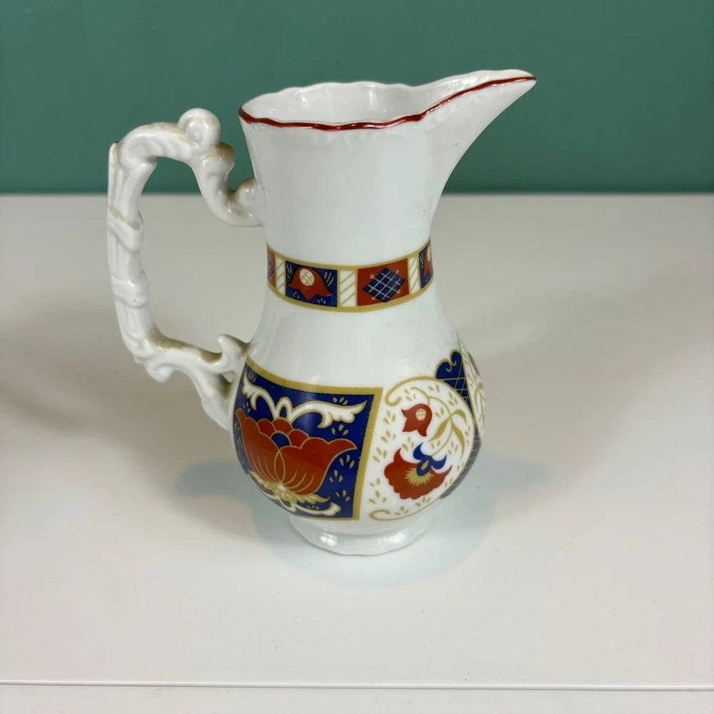 Vintage‎ Seymour Mann Japan Fine China Creamer Red Blue Gold Floral